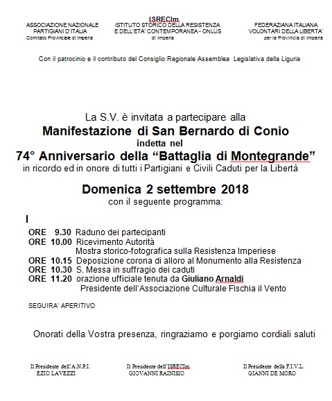 74 Anniversario della Battaglia di Montegrande