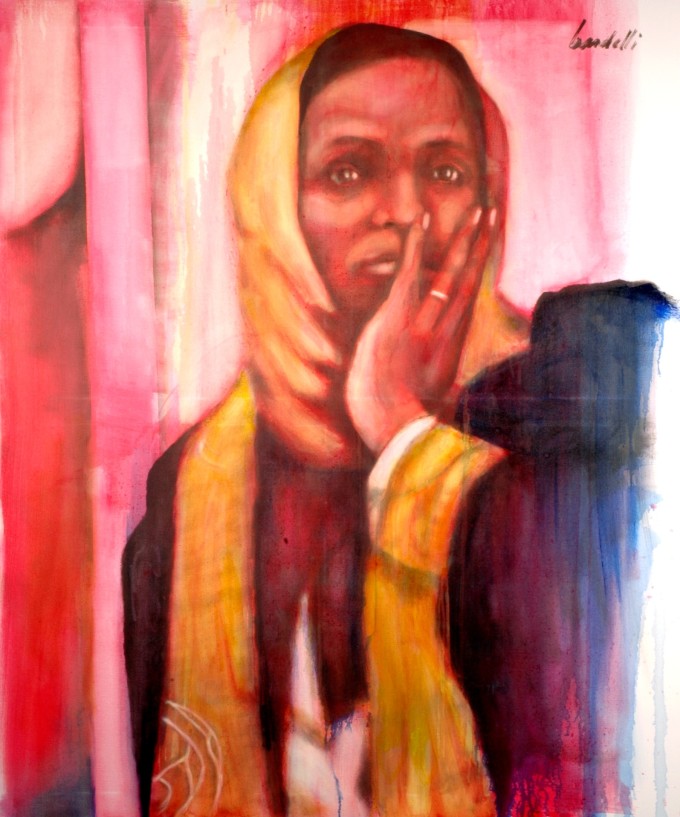 bardelli, lo sguardo discreto, 2009, olio su tela, 120x80 cm